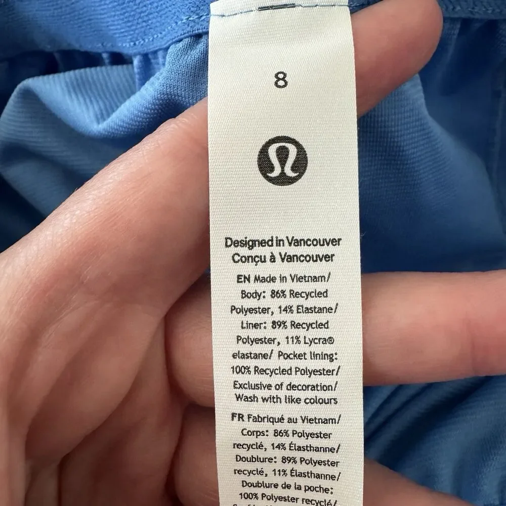 Lululemon Women’s Pace Rival High Rise Shorts Sz 8 Pool Party Blue Lined 5” NWT - Picture 6 of 11